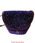 Sacoche Raffia Purple (small)
