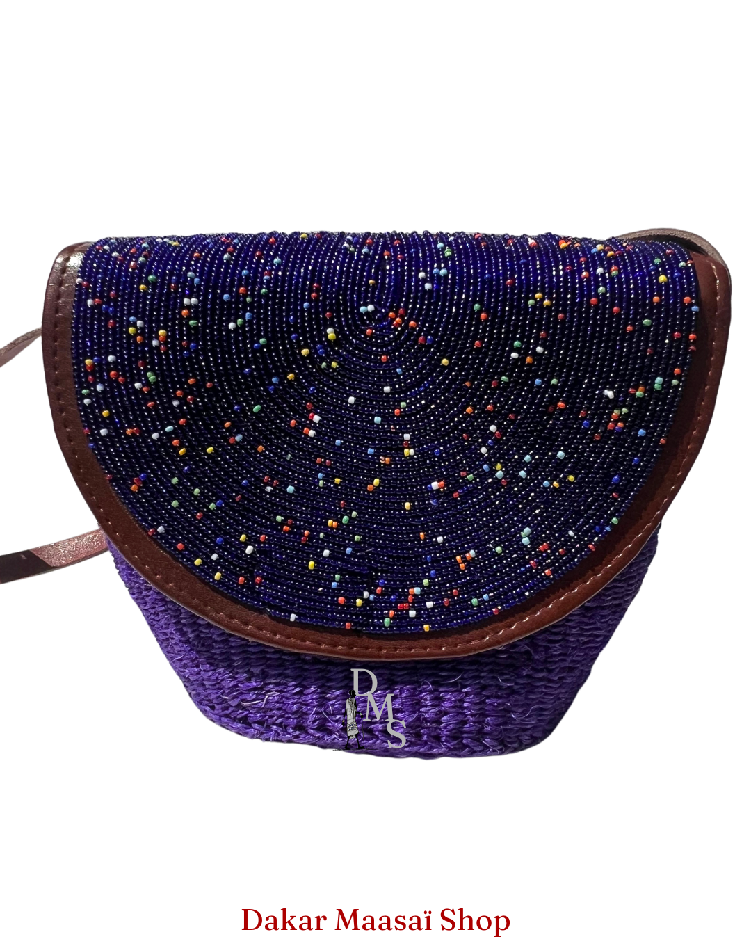 Sacoche Raffia Purple (small)